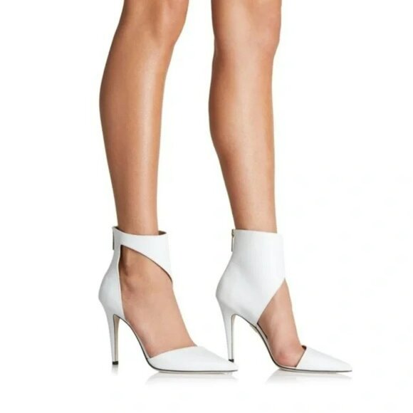 Tamara Mellon Belle Capretto White Leather Pumps - Picture 2 of 16
